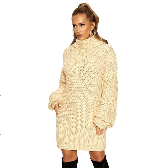 LAST ONE naked wardrobe nude oversized knit sweater dress - Picture 5 of 5